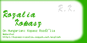 rozalia kopasz business card